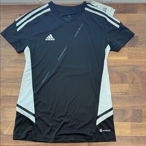 NWT Women's Adidas Black and White Soccer Jersey Size XS